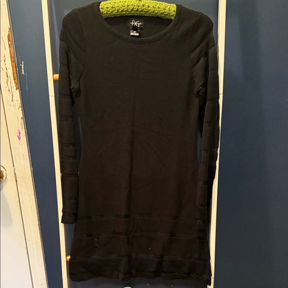 Women's Elegant Black Long Sleeve Dress